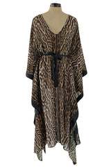 Recent Roberto Cavalli Chiffon Leopard Print Beachwear Caftan New w Tags