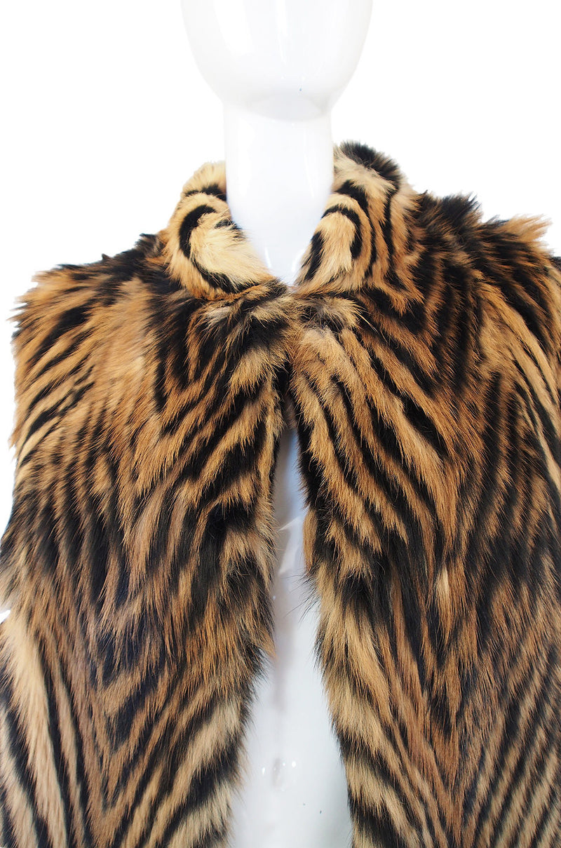1970s Amazing Striped Goat Fur Jacket