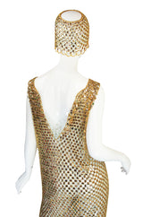 Rare 1970s Paco Rabanne Chain Mail Dress & Headpiece