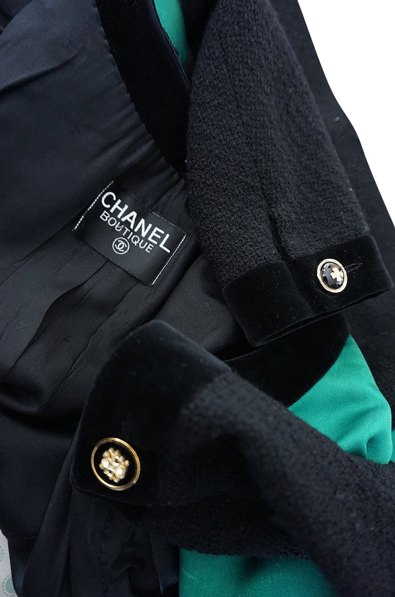 Chanel Suit Black Jacket And Pants Size 42 Classic Timeless