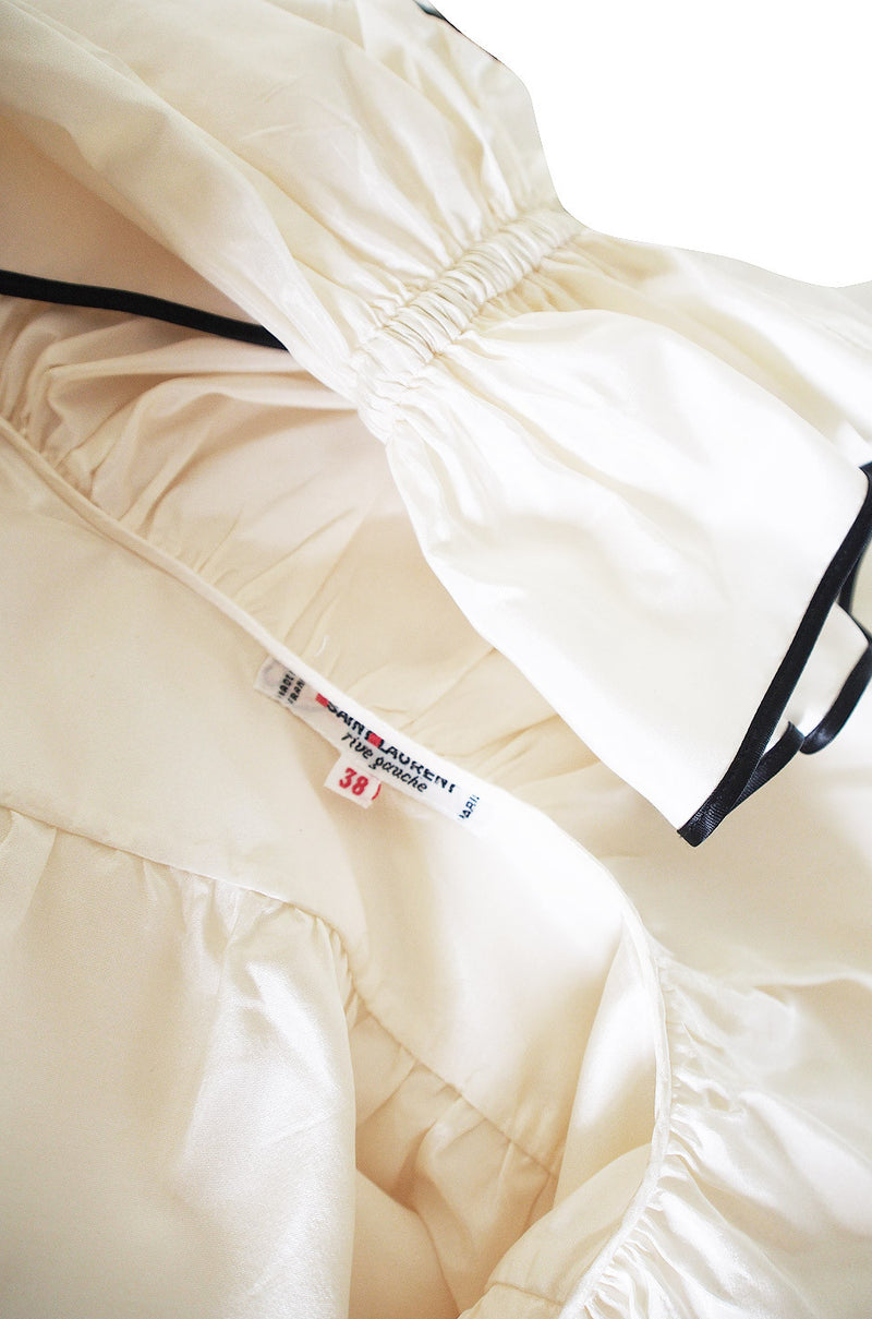 Iconic 1970s Yves Saint Laurent Silk Russian Top