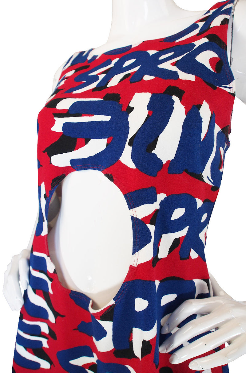 2002 Steven Sprouse Cut Out T-Shirt Dress