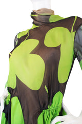 1971 Silk Scarf Sleeve Pauline Trigere Clover Dress