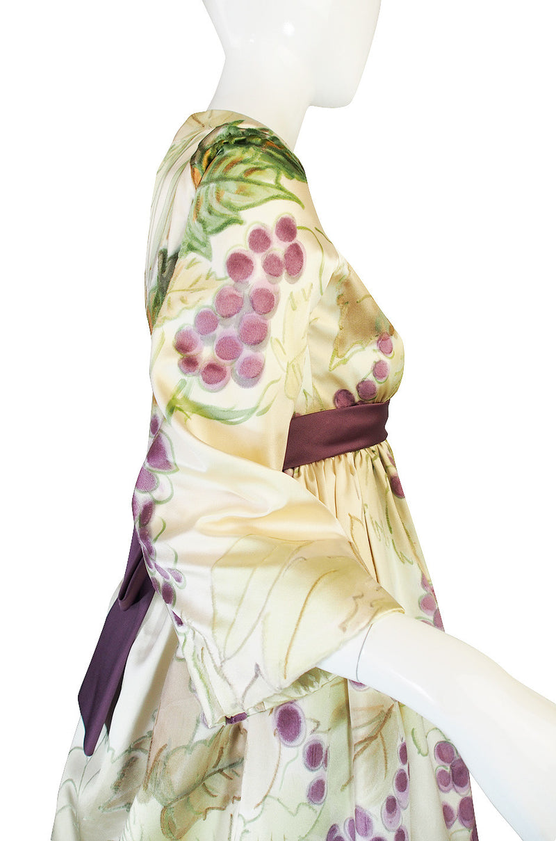 1960s Rare Hand Painted George Halley Silk Gown