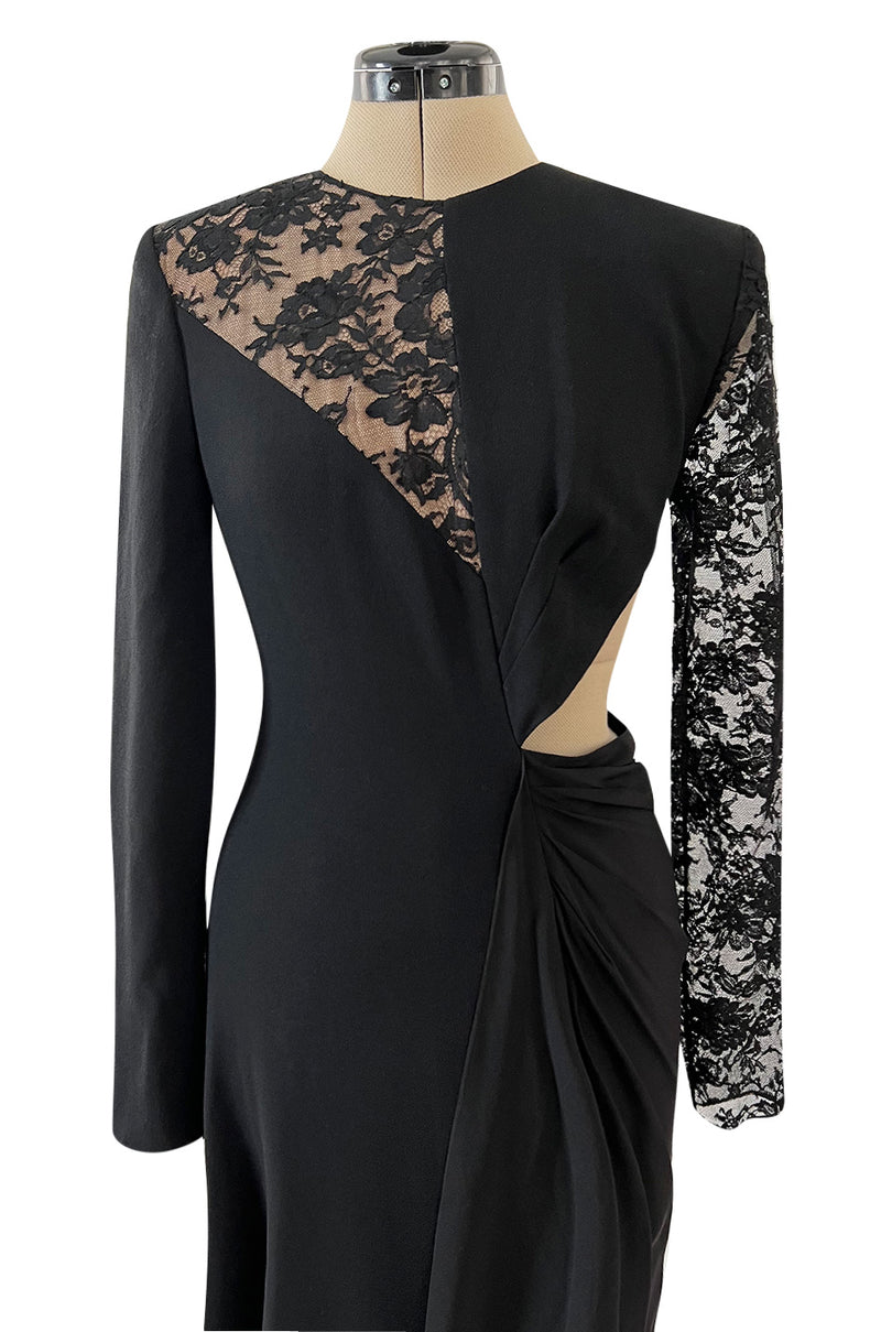 Resort 2019 Givenchy by Clare Waight Keller Black Lace Dress w Side Cut Outs