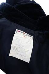 1970s Yves Saint Laurent Deep Blue Velvet Fitted Jacket