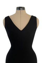 1995 Gianni Versace Couture Fitted Little Black Dress w Plunge Back & Front
