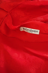 1979 Yves Saint Laurent Haute Couture Red Silk Top