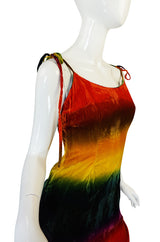 F/W 1994 Todd Oldham Tie Dye Velvet Runway Dress