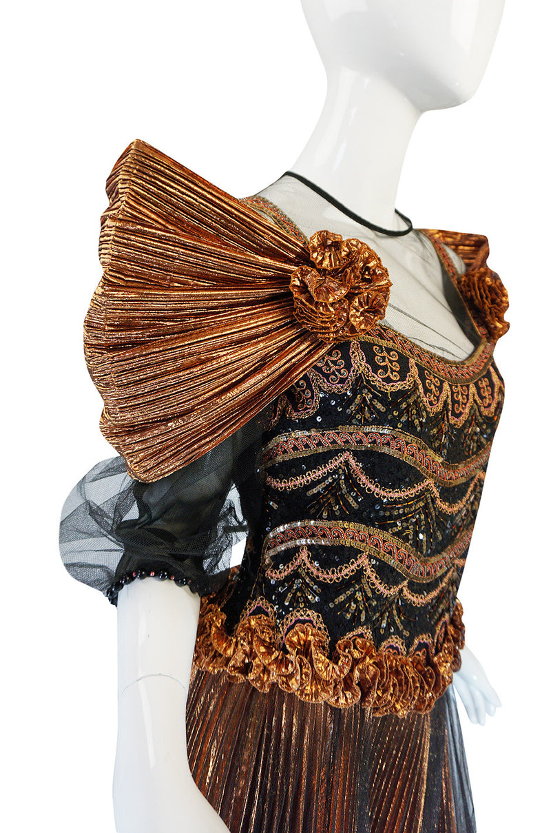 A/W 1981 Zandra Rhodes "Elizabethan Collection" Lame Gown