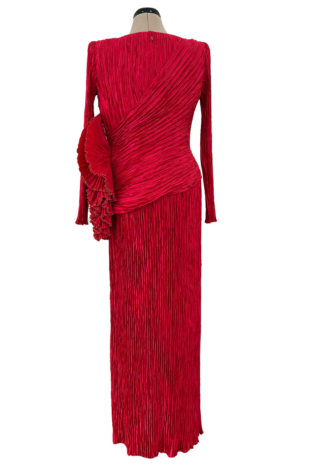 mary mcfadden pleated dress Runway Fall 1988 Couture Red w Gold Edged – Shrimpton Couture Measurements Bust Long Náni Nighty in 2500-3000 Mens Size:11.0 D