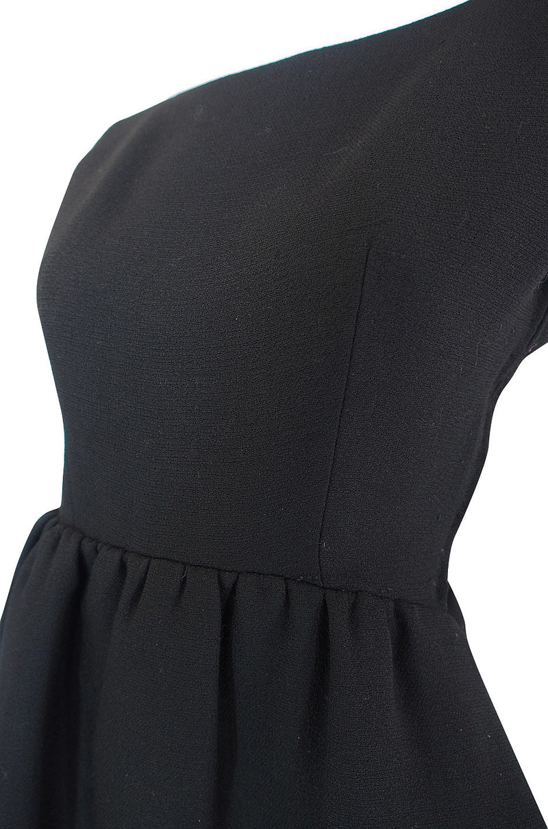 1960s Norman Norell Structured Black Dress