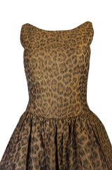 Documented 2003 Oscar de la Renta Silk Leopard Print Dress