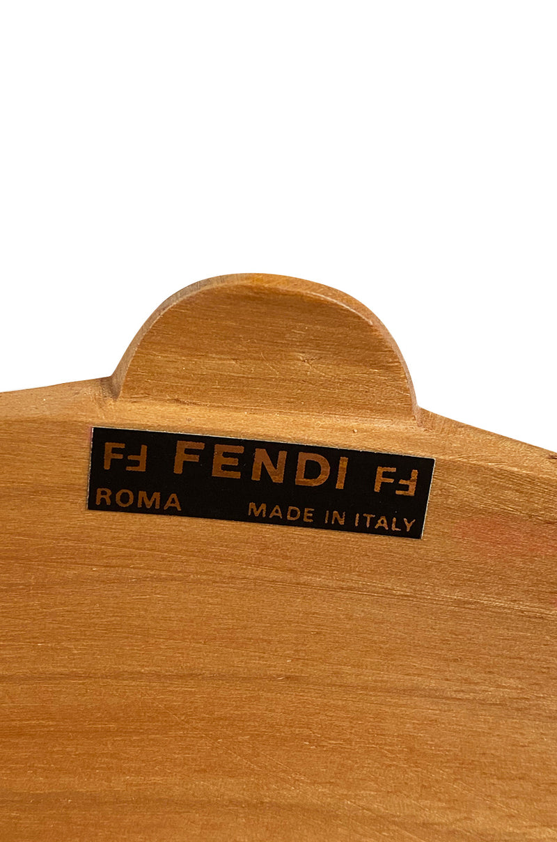 c. 1975 Fendi Limited Edition Hand Carved Wood Clutch Bag
