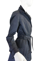 Recent Chic Prada Blue Silk Taffeta Spring Weight Jacket