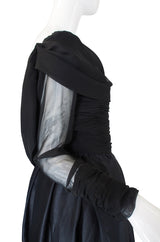 1980s Carolyne Roehm Black Silk Gown