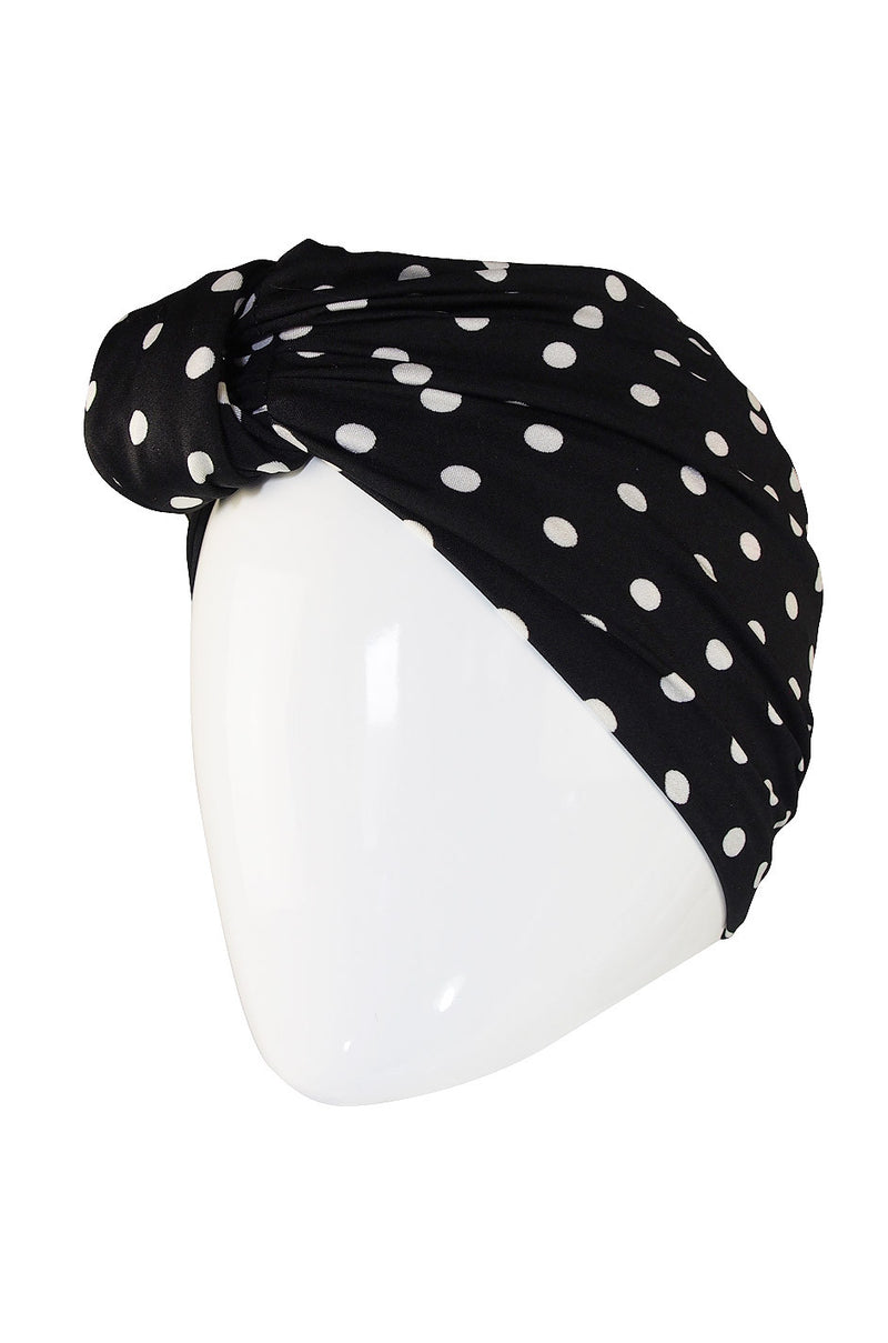 1980s Amazing Norma Kamali Dot Skirt & Turban