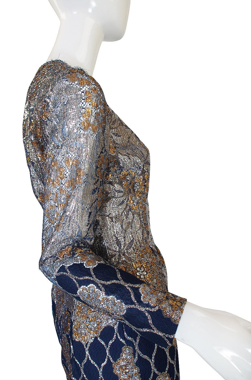 1960s Metallic Lace Pauline Trigere Gown – Shrimpton Couture