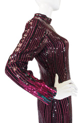 1970s Ombre Sequin Ruben Panis Maxi Dress