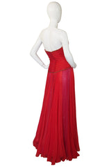 Fall 2001 Red & Gold Bob Mackie Cut Out Gown