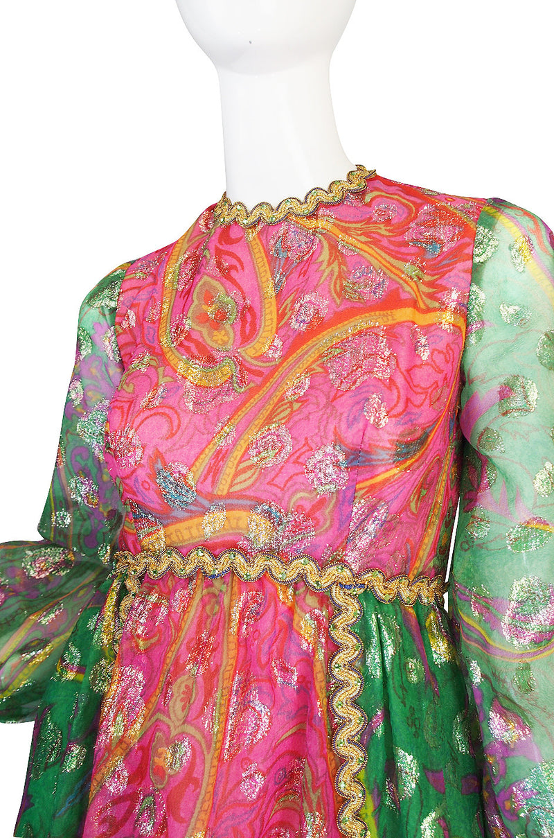1960s Metallic Gino Charles for Malcolm Starr Dress