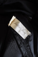 1960s Nathan Strong Black Silk Beaded Gown