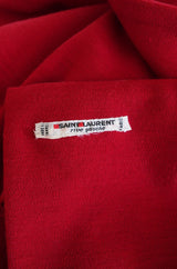 1970s Red Yves Saint Laurent Jersey Knit Scarf