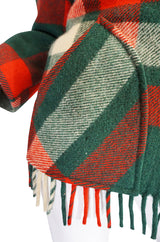 Original 1940s Western Fringe Plaid Jacket