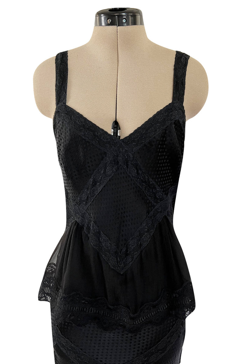 Gorgeous Spring 2005 Christian Dior by John Galliano Black Silk & Lace Dress