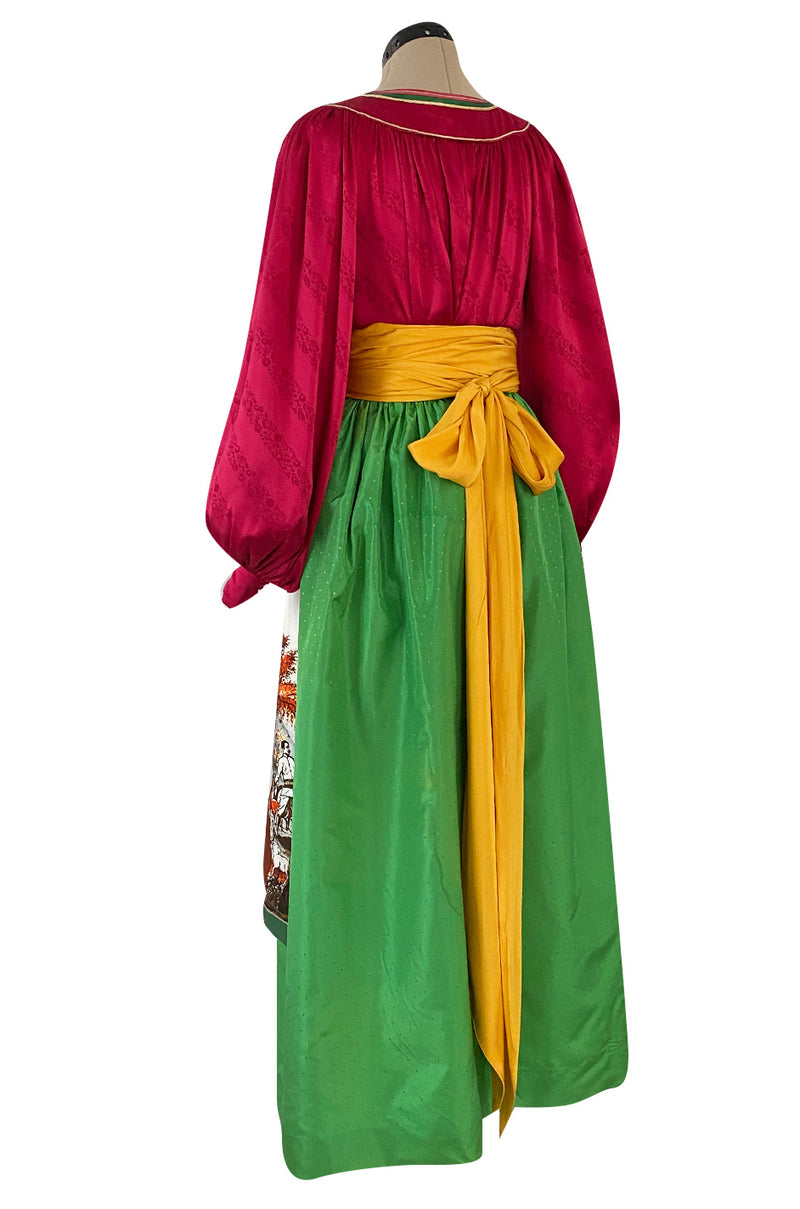 Documented Spring 1977 Emanuel Ungaro Haute Couture Brilliant Silk Skirt & Top Set