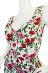 1990s Dolce & Gabbana Pretty Floral Fitted Dress