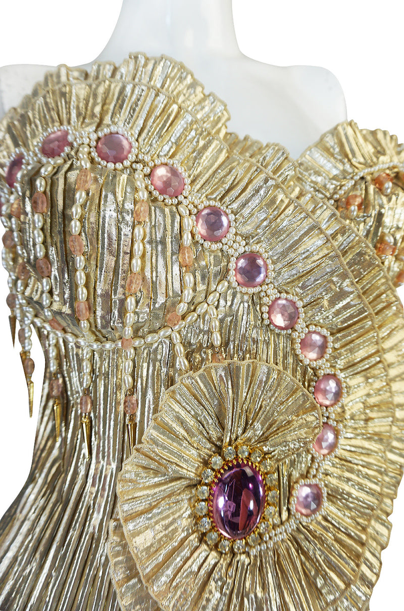 1980s One of a Kind Anthony Ferrara Gold Bead Bustier