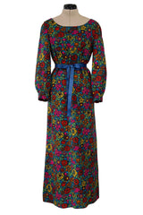 Rare & Exceptional Spring 1966 Yves Saint Laurent Sketch Documented Floral Print Dress