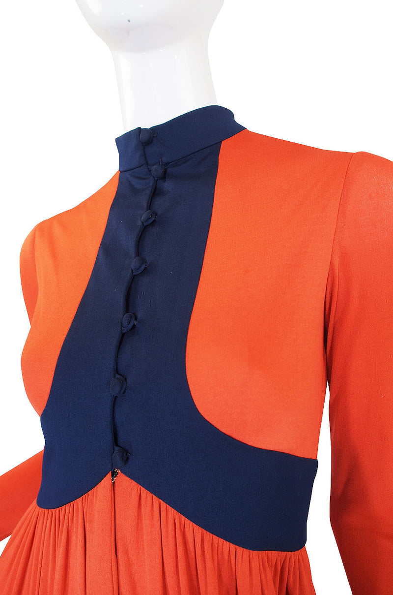 1970s Rodrigues Burnt Orange Jersey Dress