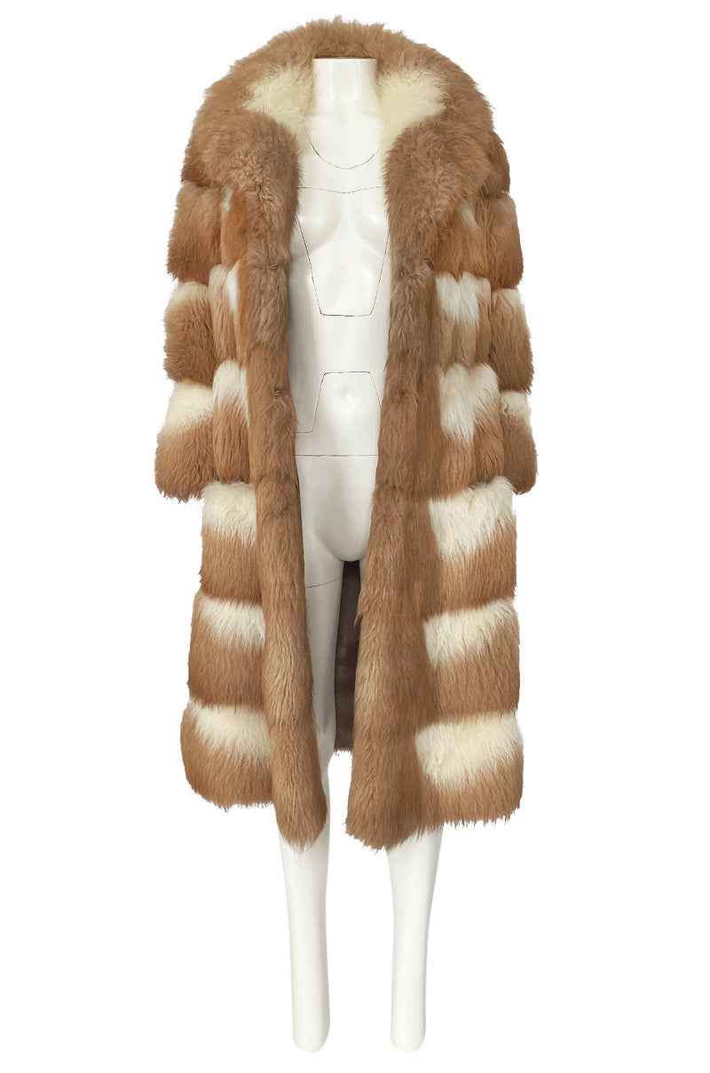 Rare c.1968- 1972 Christian Dior Two Toned Sheepskin Fur Coat