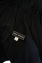 1970s Giorgio Sant'Angelo Flowing Pleated Black Cape
