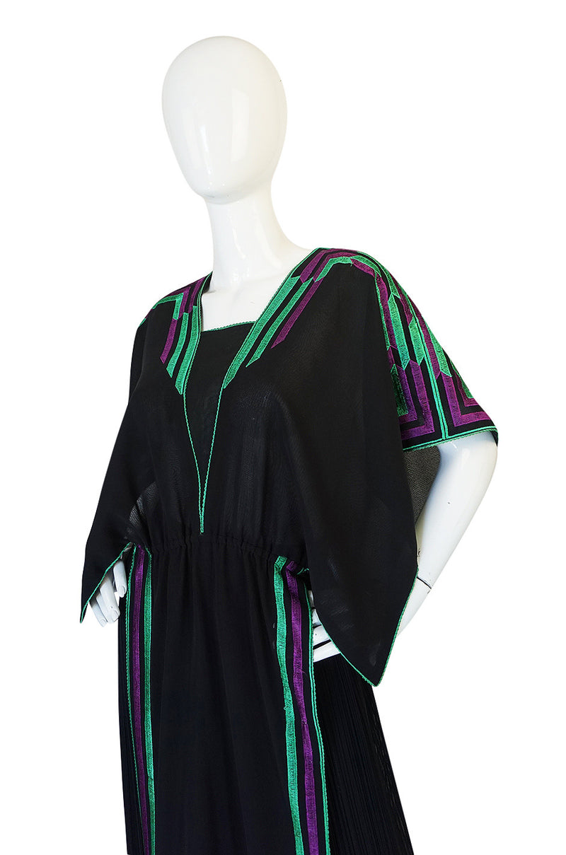 c1970-74 Janice Wainwright Embroidered Caftan Tabard & Skirt Set