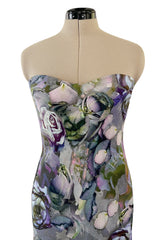 Gorgeous Spring 2010 Alexander McQueen Floral Strapless Dress w Unusual Bubble Hem