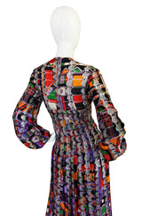 1970s Pierre Cardin Open Weave Metallic Knit Dress