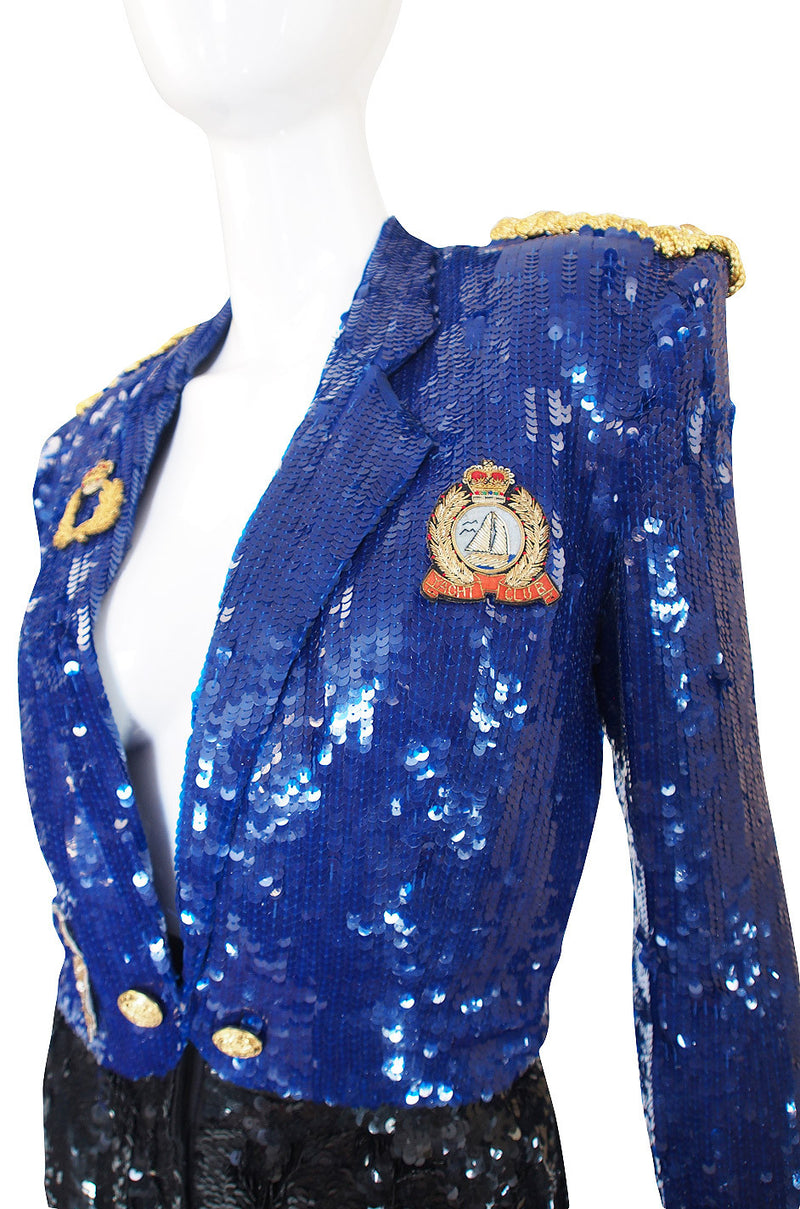 1980s Sequin High Pant & Crop Jacket