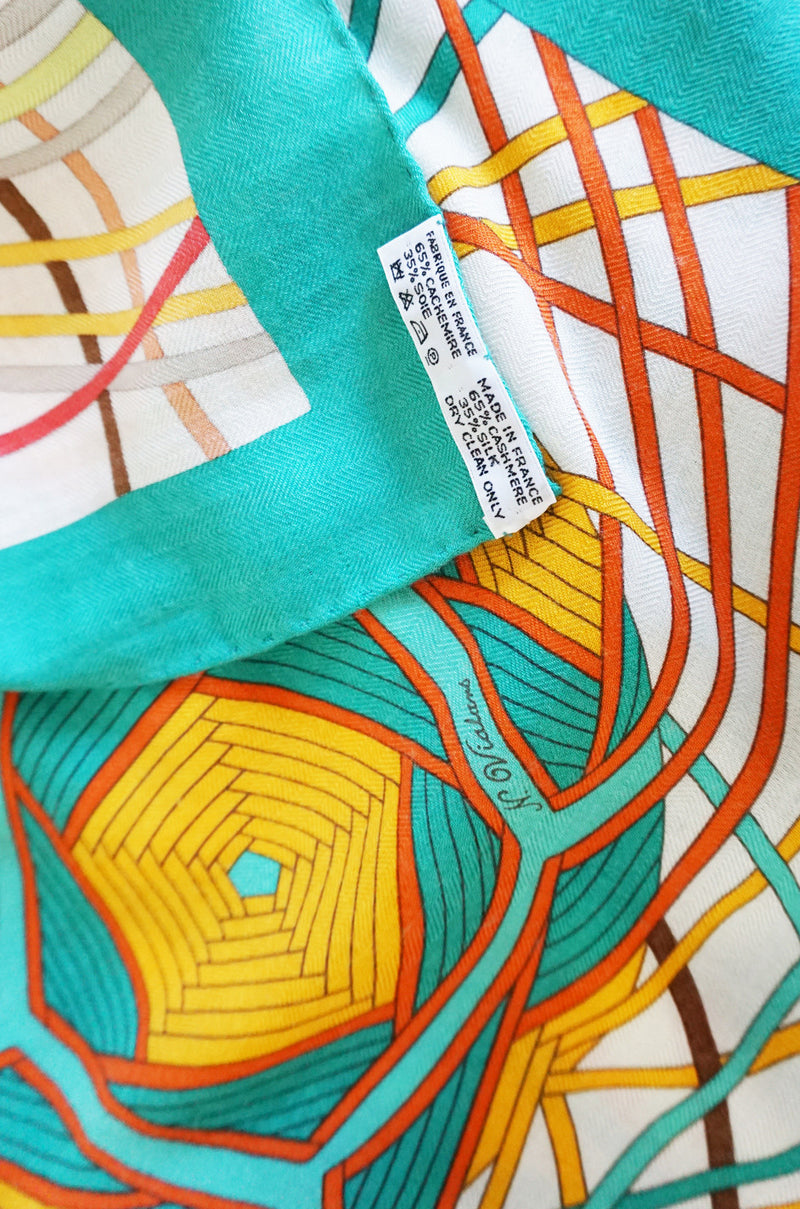 Recent Huge 140cm Cashmere & Silk Hermes Scarf