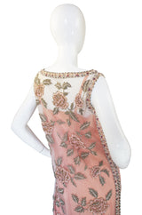 1960s French Hand Bead & Rhinestone Net Gown