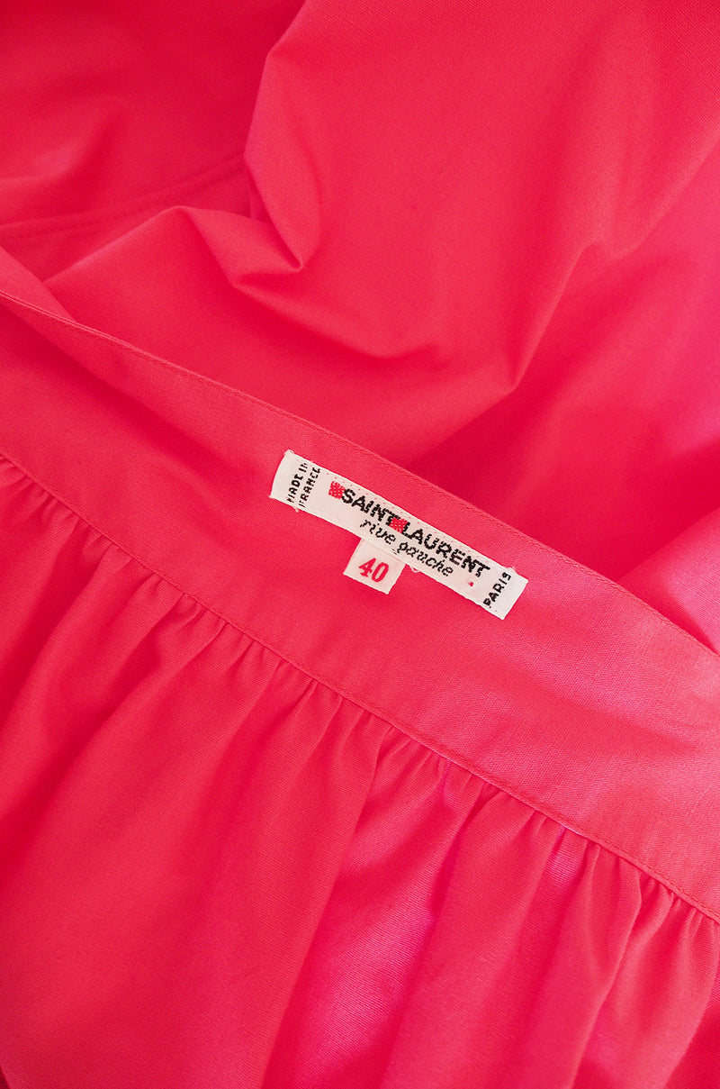 c1977 Yves Saint Laurent Pink Russian Peasant Top
