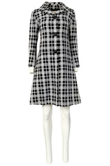 Spring 1970 Diorling by Christian Dior Numbered Mod Black & White Check Coat