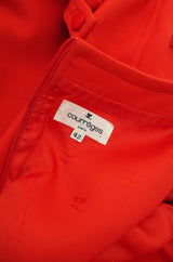 1980s Red Seamed Courreges Shift Dress