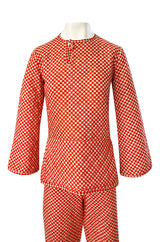 Rare 1971 Marion Foale and Sally Tuffin Red & White Check 'Pajama' Pant Set