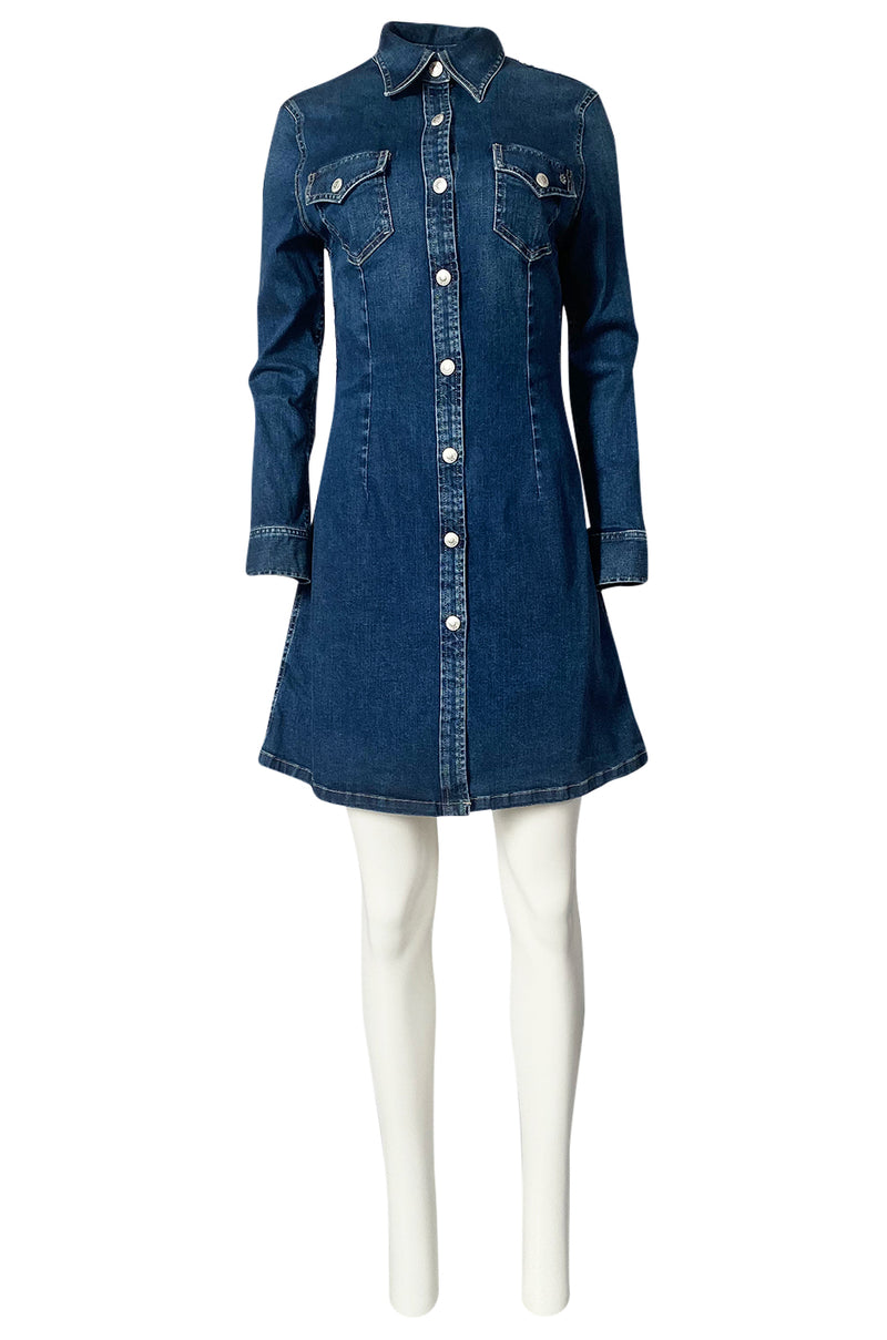 2015 Alexa Chung for AG "The Pixie" Denim Snap Front Mini Dress Shrimpton Couture 2015 Alexa Chung for AG "The Pixie" Denim Snap Front Mini Dress Shrimpton Couture