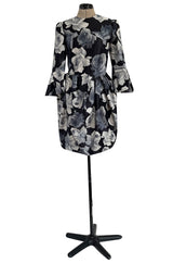 Iconic Fall 2011 Lanvin by Alber Elbaz Ad Campaign & Look 39 Runway Grey Floral Print Dress