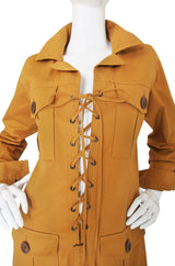1980s Yves Saint Laurent Safari Tunic Dress