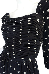 1980s Oscar de la Renta Dot Dress